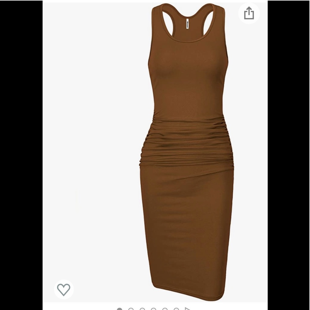 NWOT Sleeveless Racerback Tank Ruched Sundress